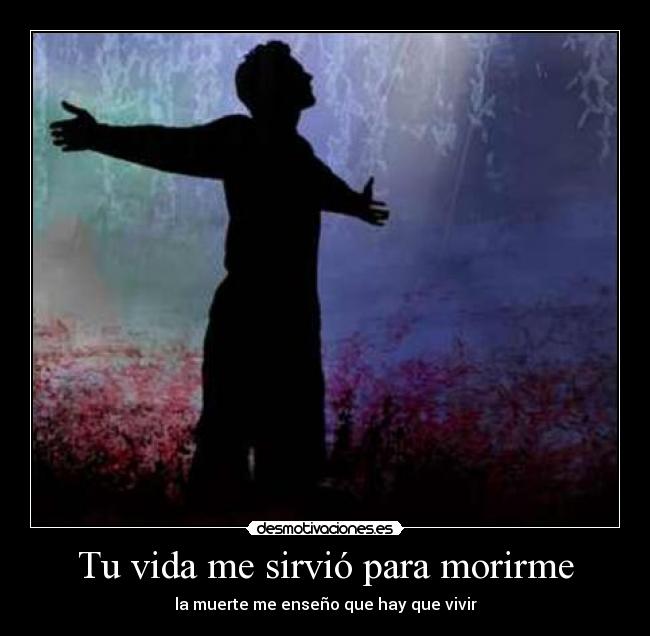 Tu vida me sirvió para morirme - la muerte me enseño que hay que vivir