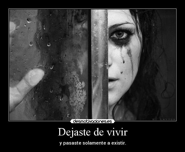 Dejaste de vivir - y pasaste solamente a existir.