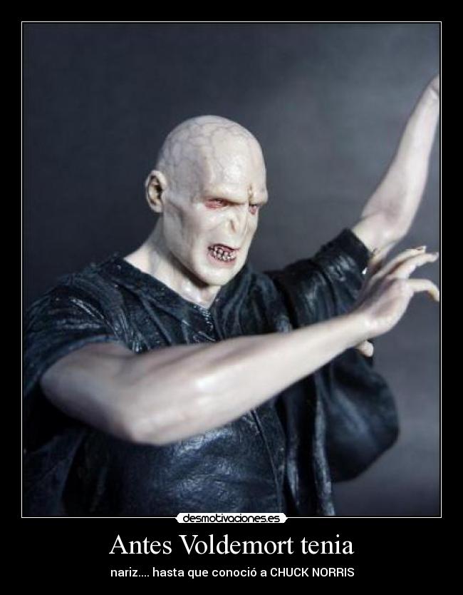Antes Voldemort tenia - nariz.... hasta que conoció a CHUCK NORRIS