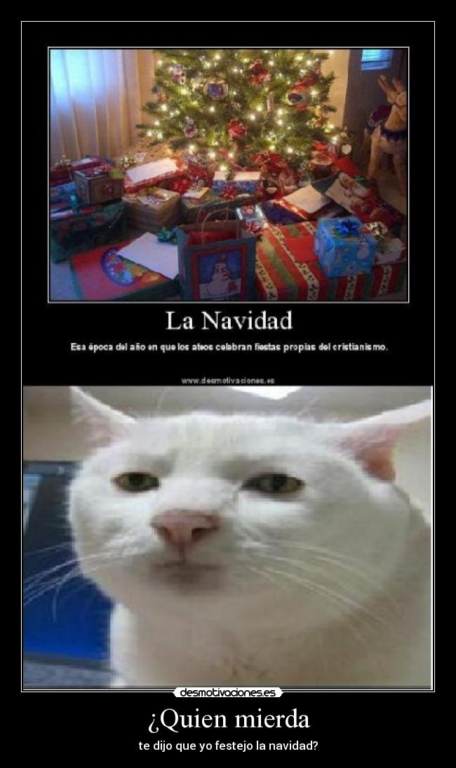 ¿Quien mierda - te dijo que yo festejo la navidad?