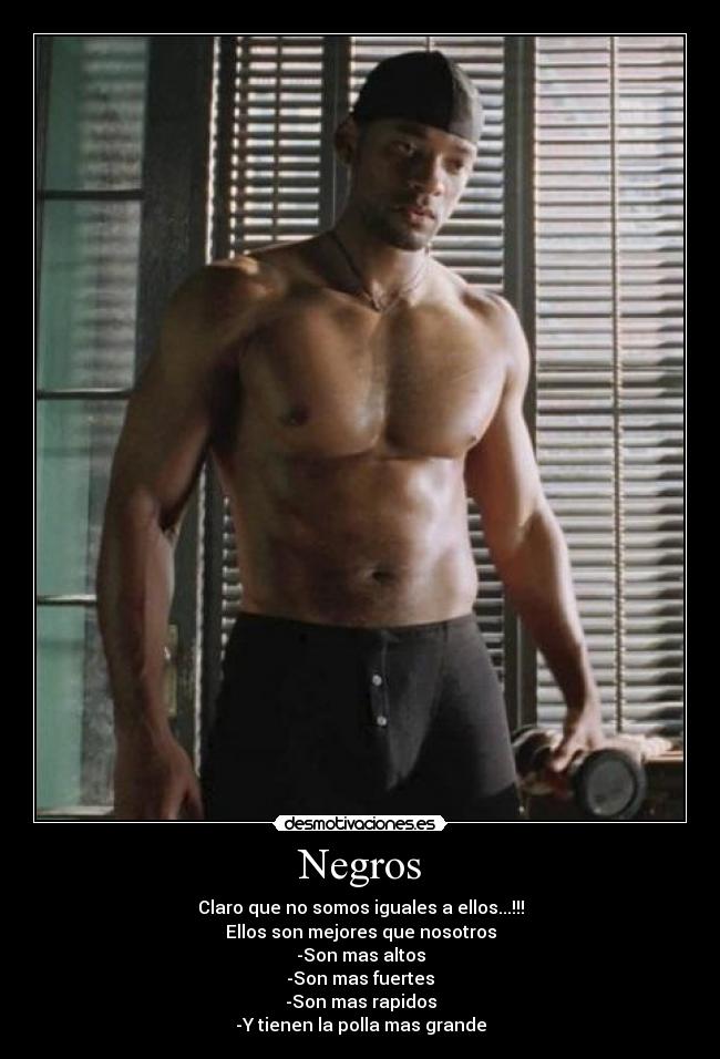 Negros - Claro que no somos iguales a ellos...!!!
Ellos son mejores que nosotros
-Son mas altos
-Son mas fuertes
-Son mas rapidos
-Y tienen la polla mas grande