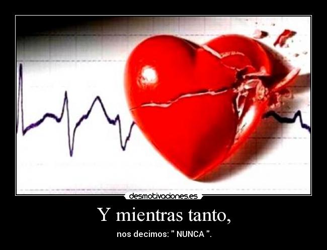 Y mientras tanto, - nos decimos:  NUNCA .