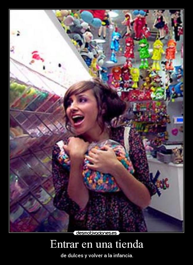 Entrar en una tienda - de dulces y volver a la infancia.
