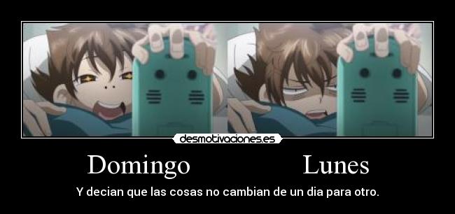 carteles highschool dxd anime despertador domingo lunes sueno desmotivaciones