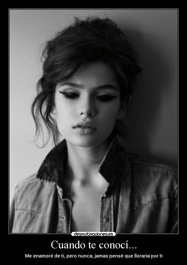 Cuando te conocí... - Me enamoré de ti, pero nunca, jamas pensé que lloraría por ti