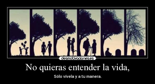 No quieras entender la vida, - 