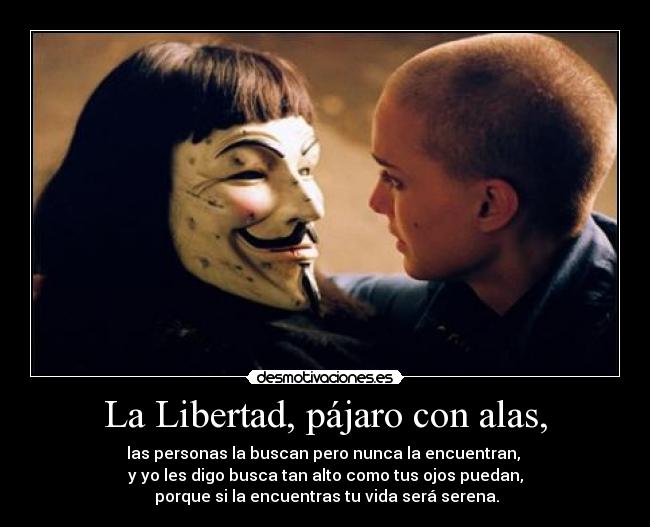 La Libertad, pájaro con alas, - 