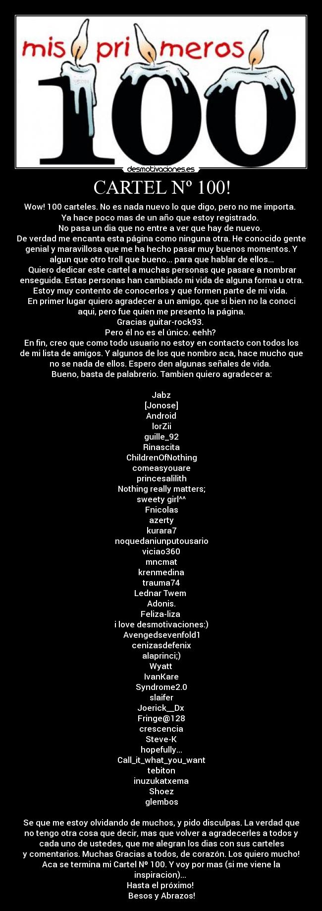 CARTEL Nº 100! - 