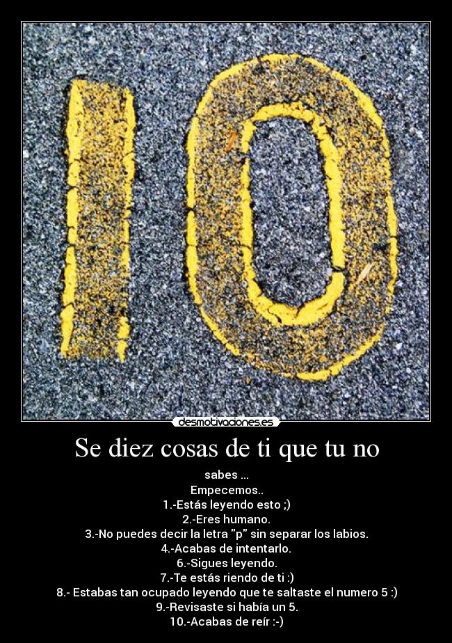 Se diez cosas de ti que tu no -