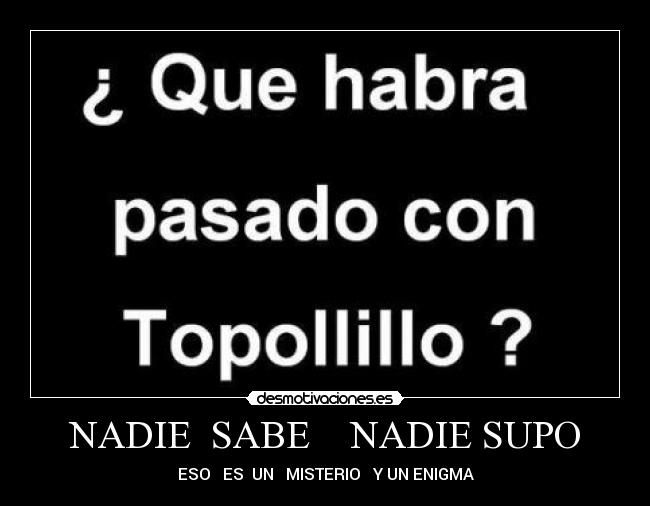 NADIE SABE NADIE SUPO -