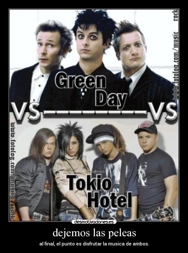 carteles tokio hotel green day desmotivaciones