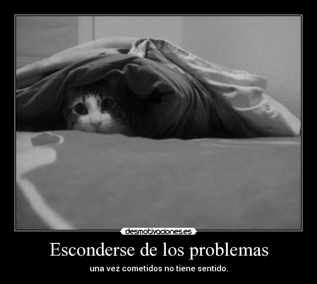 Esconderse de los problemas - una vez cometidos no tiene sentido.