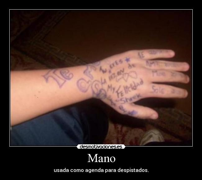 Mano - usada como agenda para despistados.