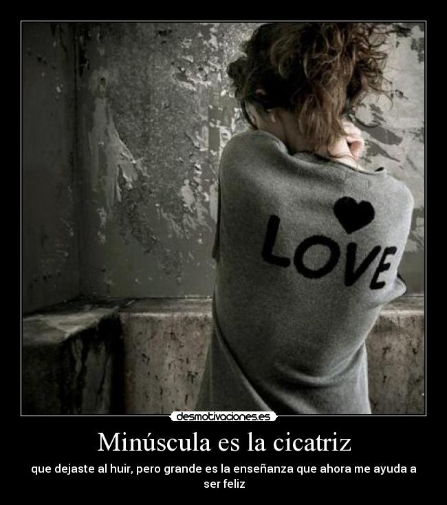 carteles minuscula cicatriz ensenanza huir ayuda ser feliz desmotivaciones