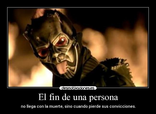 El fin de una persona -