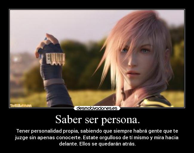 Saber ser persona. -