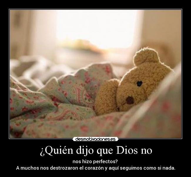 carteles dios quien dijo que dios nos hizo perfectos desmotivaciones