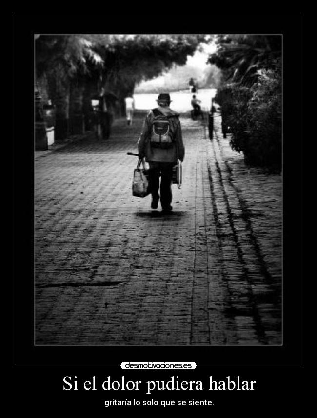 Si el dolor pudiera hablar - gritaría lo solo que se siente.