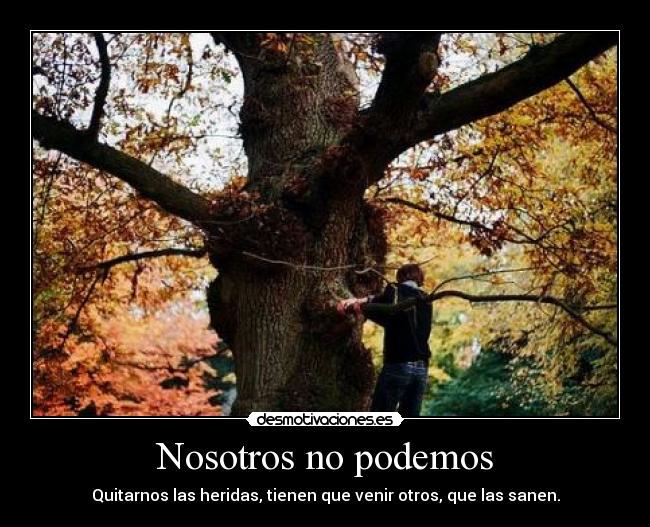 Nosotros no podemos - Quitarnos las heridas, tienen que venir otros, que las sanen.