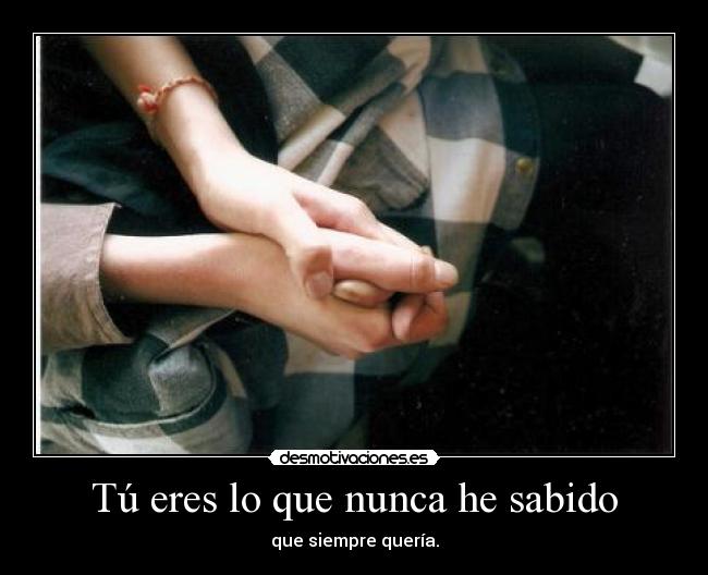 Tú eres lo que nunca he sabido -