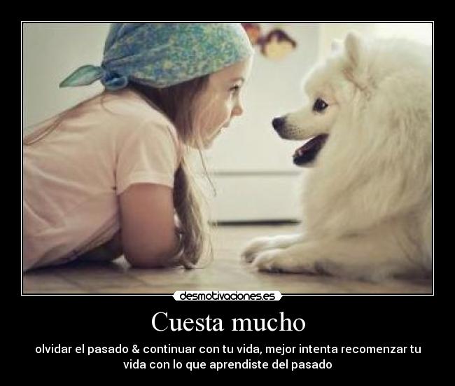 Cuesta mucho - olvidar el pasado & continuar con tu vida, mejor intenta recomenzar tu
vida con lo que aprendiste del pasado