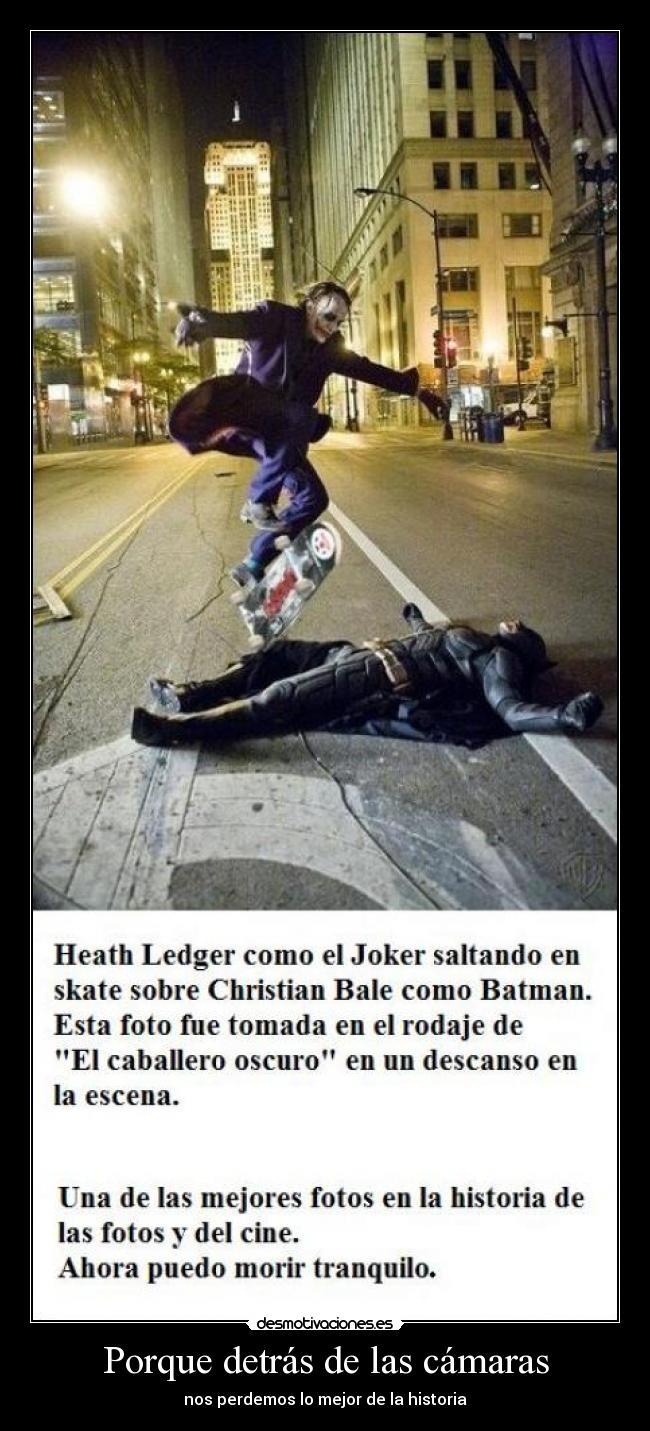 Porque detrás de las cámaras - nos perdemos lo mejor de la historia