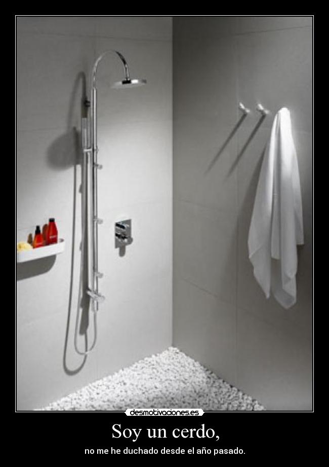Soy un cerdo, - no me he duchado desde el año pasado.