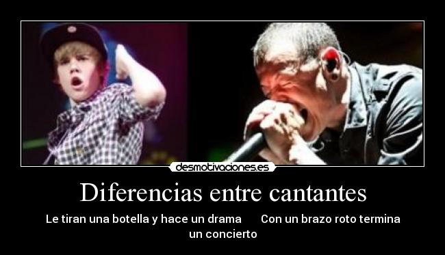 Diferencias entre cantantes - Le tiran una botella y hace un drama Con un brazo roto termina un concierto