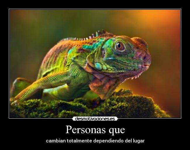 Personas que - cambian totalmente dependiendo del lugar