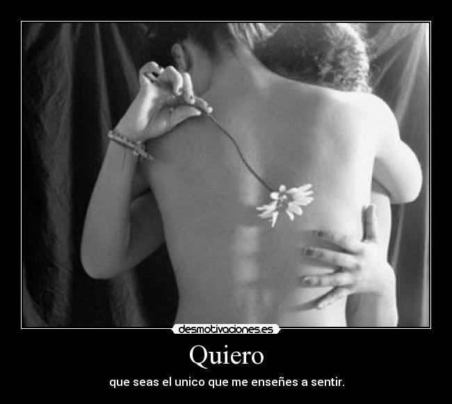 Quiero - que seas el unico que me enseñes a sentir.
