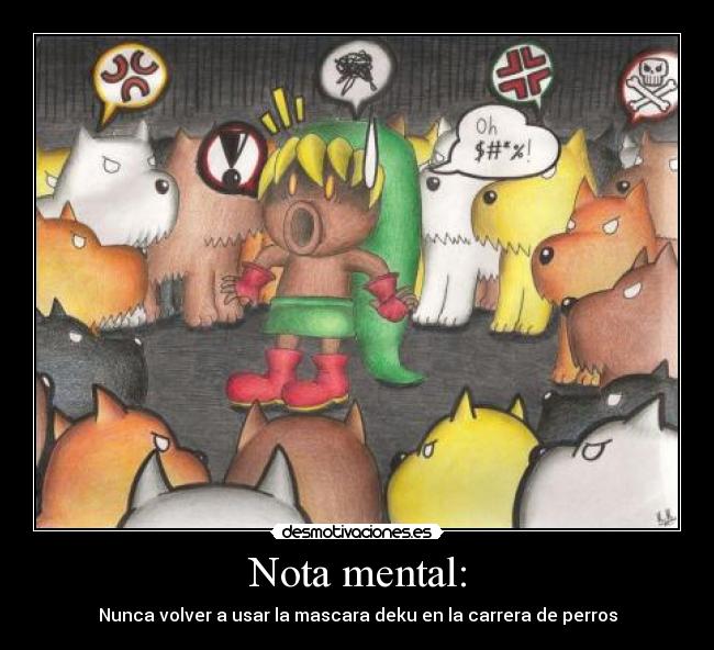 Nota mental: - Nunca volver a usar la mascara deku en la carrera de perros