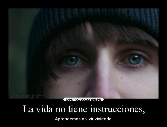 La vida no tiene instrucciones, - Aprendemos a vivir viviendo.