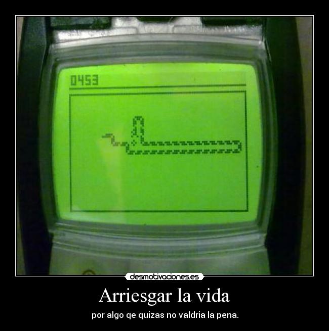 Arriesgar la vida - por algo qe quizas no valdria la pena.