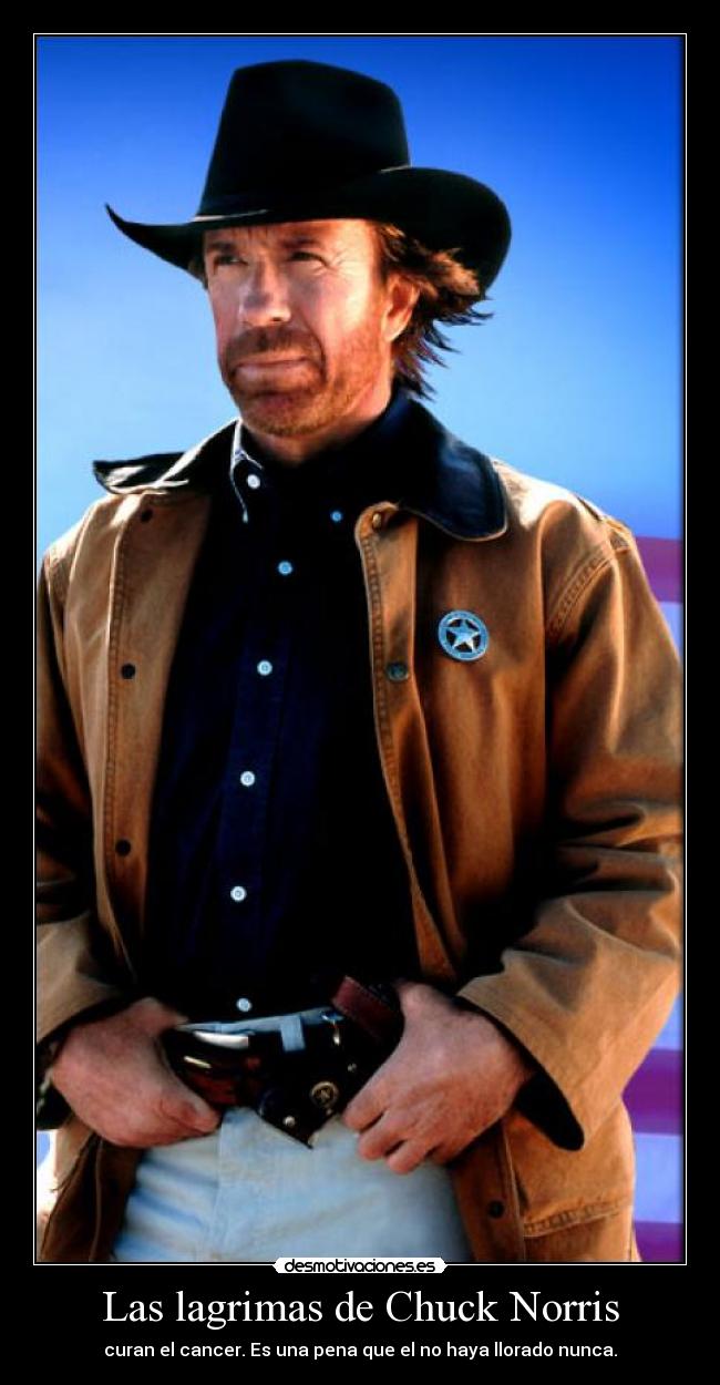 Las lagrimas de Chuck Norris - curan el cancer. Es una pena que el no haya llorado nunca.
