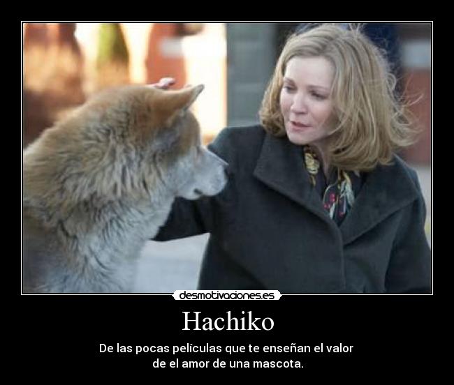 Hachiko - De las pocas películas que te enseñan el valor 
de el amor de una mascota.