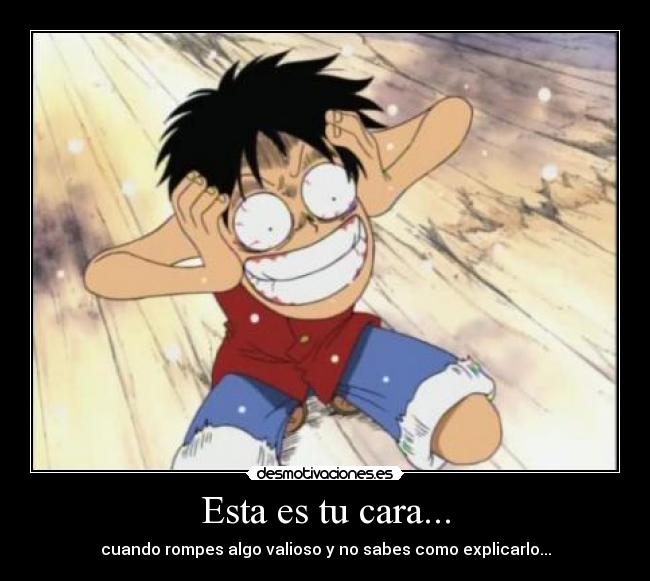 Esta es tu cara... - cuando rompes algo valioso y no sabes como explicarlo...