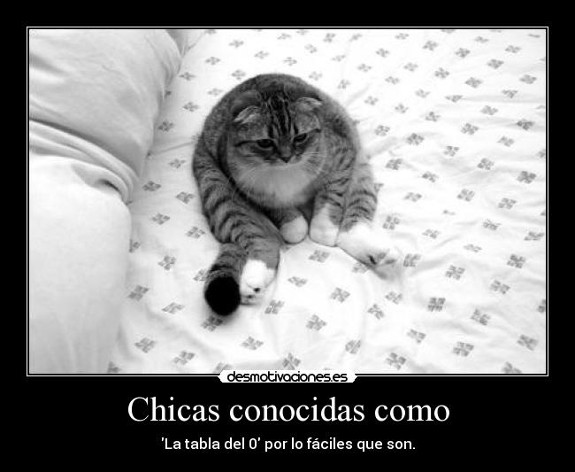 Chicas conocidas como - La tabla del 0 por lo fáciles que son.