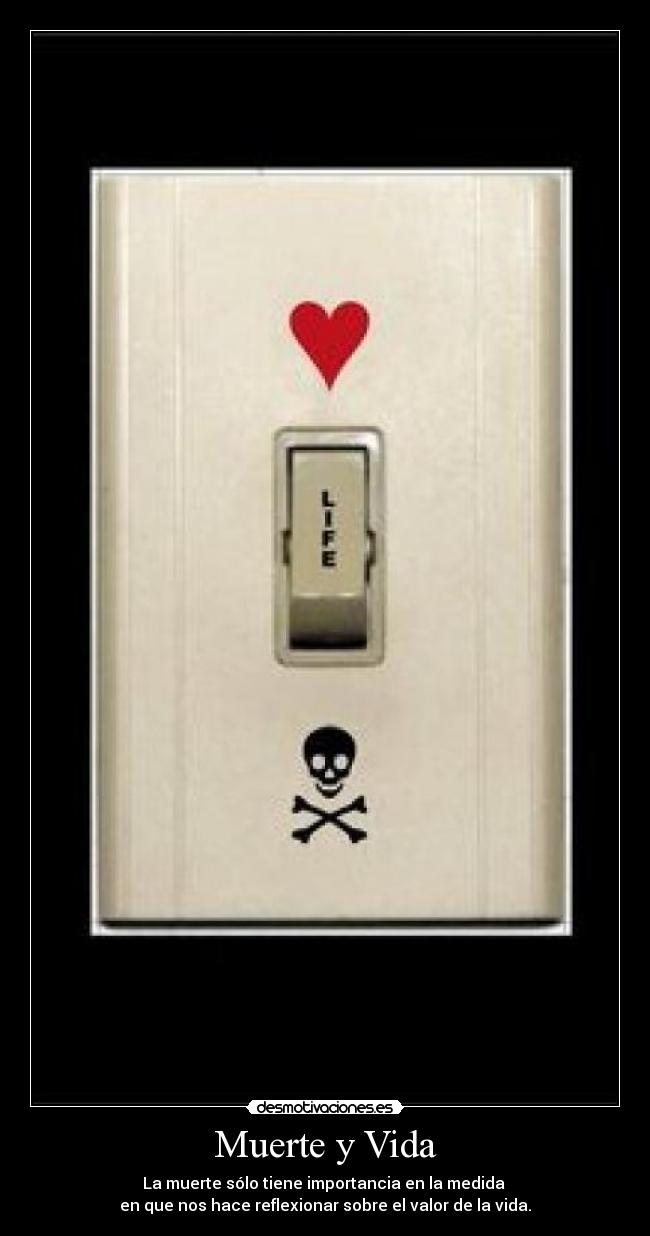 Muerte y Vida - La muerte sólo tiene importancia en la medida
en que nos hace reflexionar sobre el valor de la vida.