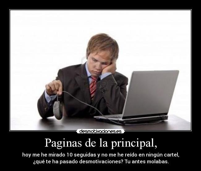 Paginas de la principal, - 