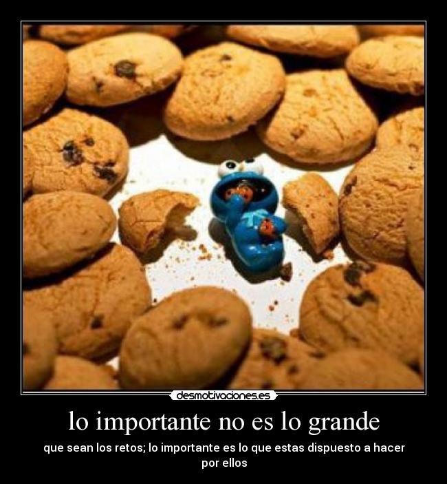 lo importante no es lo grande - que sean los retos; lo importante es lo que estas dispuesto a hacer por ellos