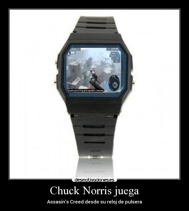 Chuck Norris juega - Assasins Creed desde su reloj de pulsera
