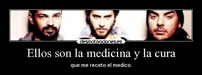 Ellos son la medicina y la cura - que me receto el medico.