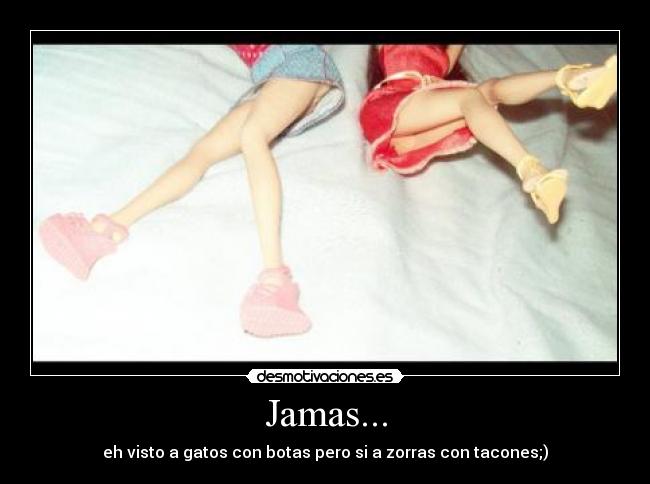 Jamas... - eh visto a gatos con botas pero si a zorras con tacones;)