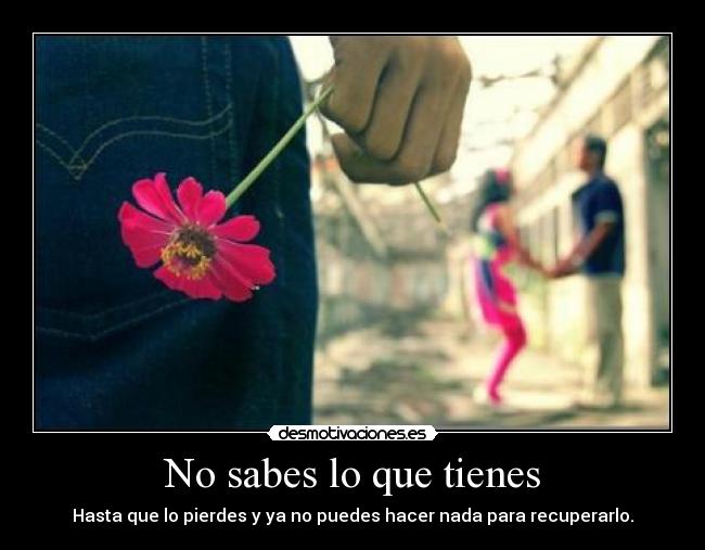 No sabes lo que tienes - 