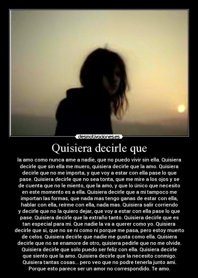 Quisiera decirle que -
