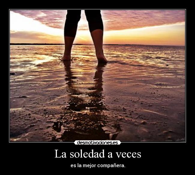 La soledad a veces - es la mejor compañera.