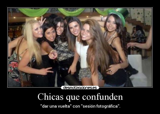 Chicas que confunden - dar una vuelta con sesión fotográfica.