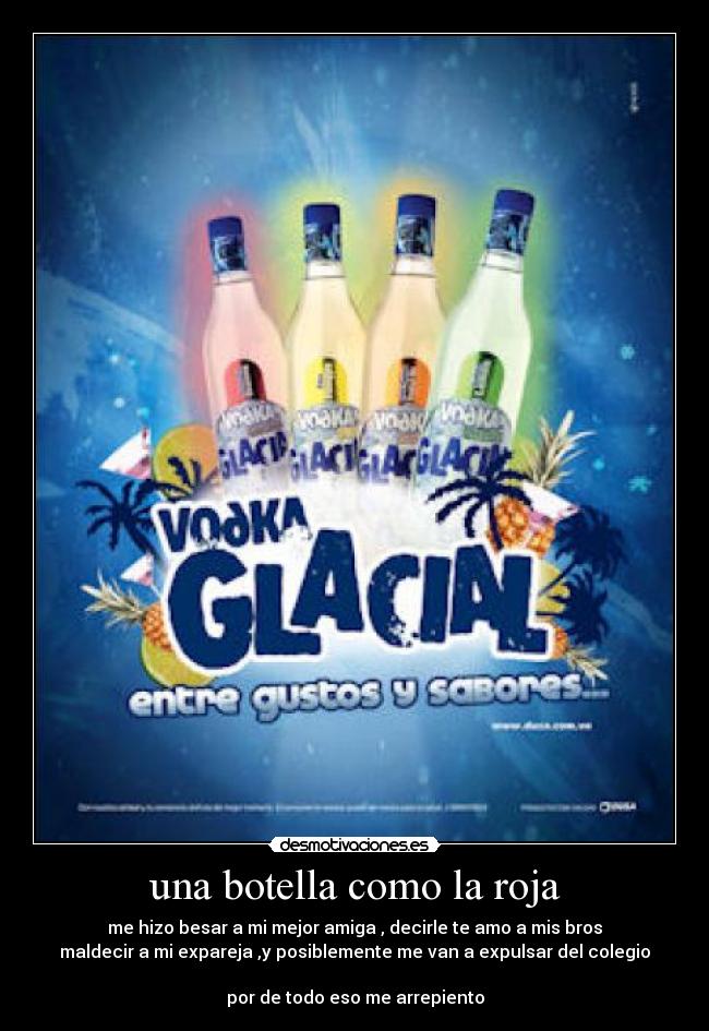 carteles vodka leccion dura aprender glacial leo bros alcohol desmotivaciones