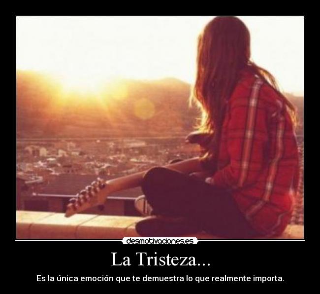La Tristeza... - Es la única emoción que te demuestra lo que realmente importa.