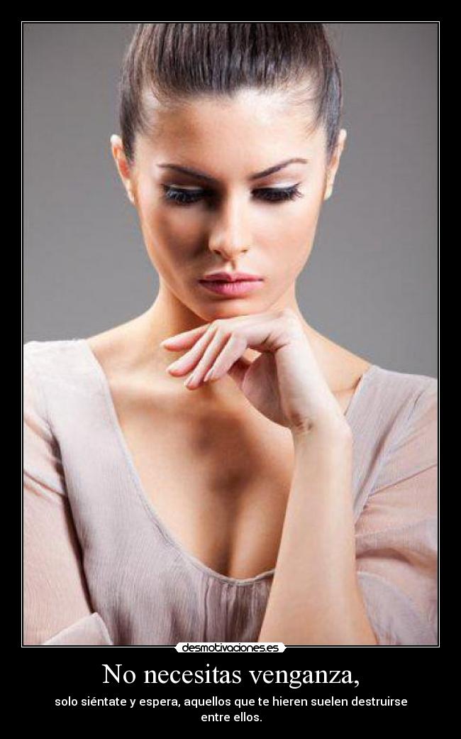 No necesitas venganza, -